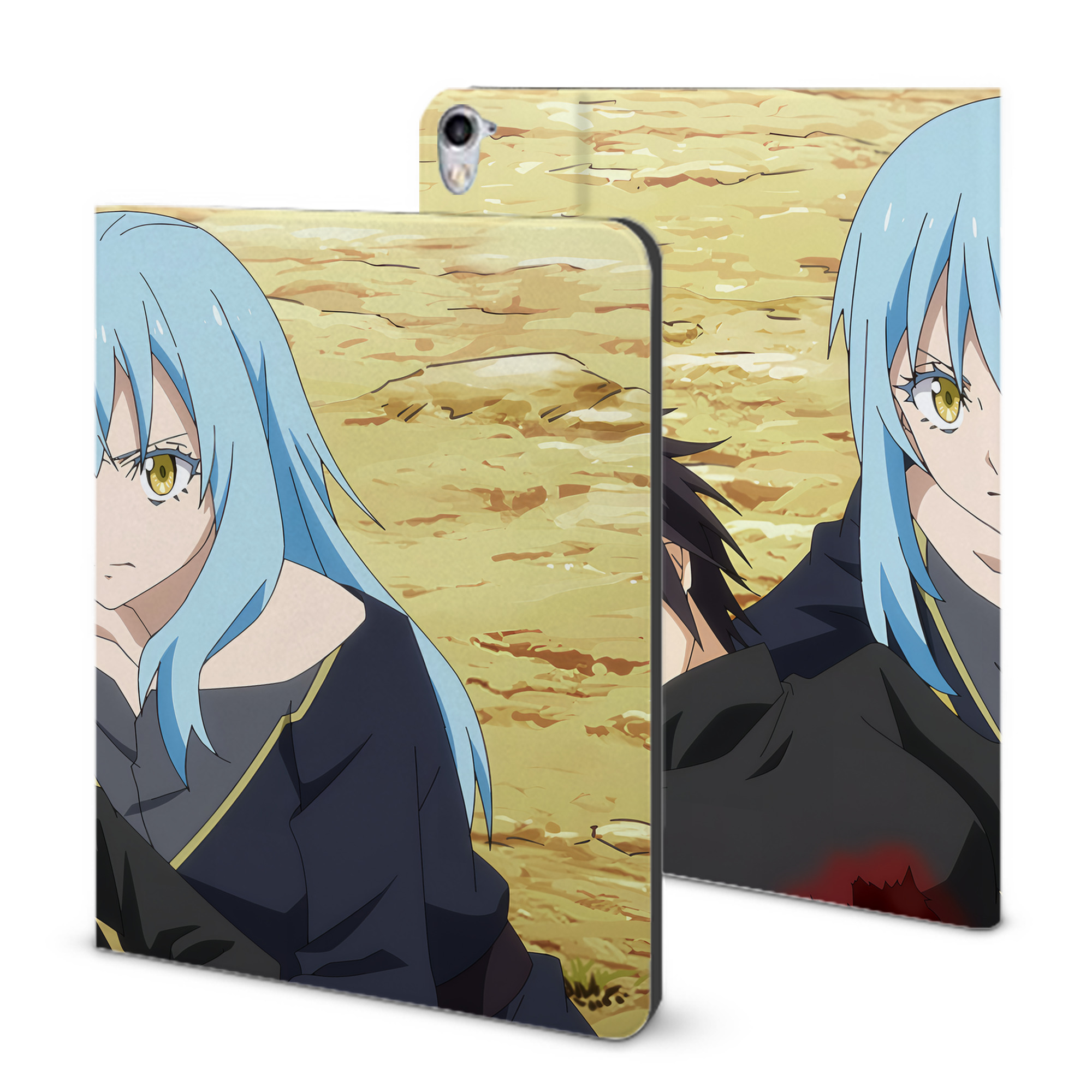 （画像用） 転スラ Regarding Reincarnated to Slime IPad ケース ブック型 PUレザー TPU 耐衝撃 軽量 薄型 ペン収納なし 全面保護 IPad 各モデル対応